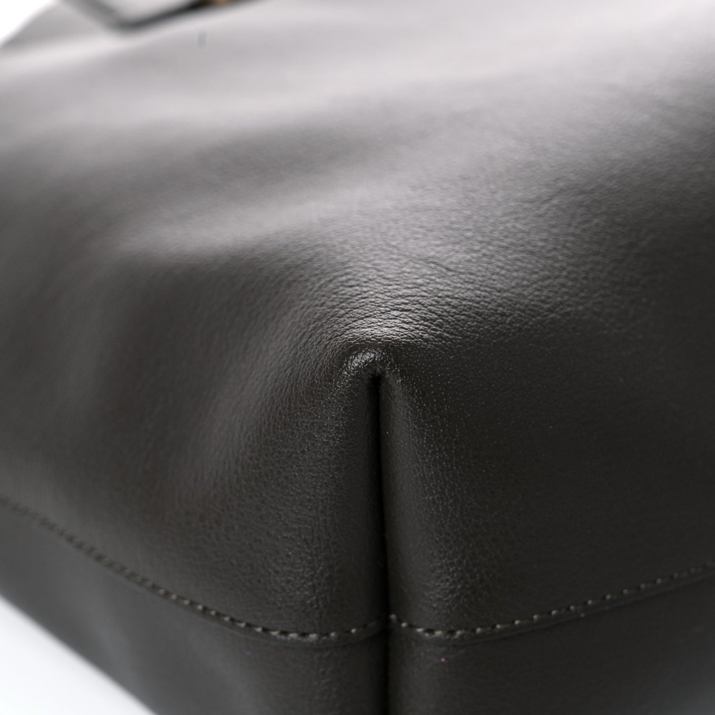 Calfskin Medium Shopping Tote Haunting Green