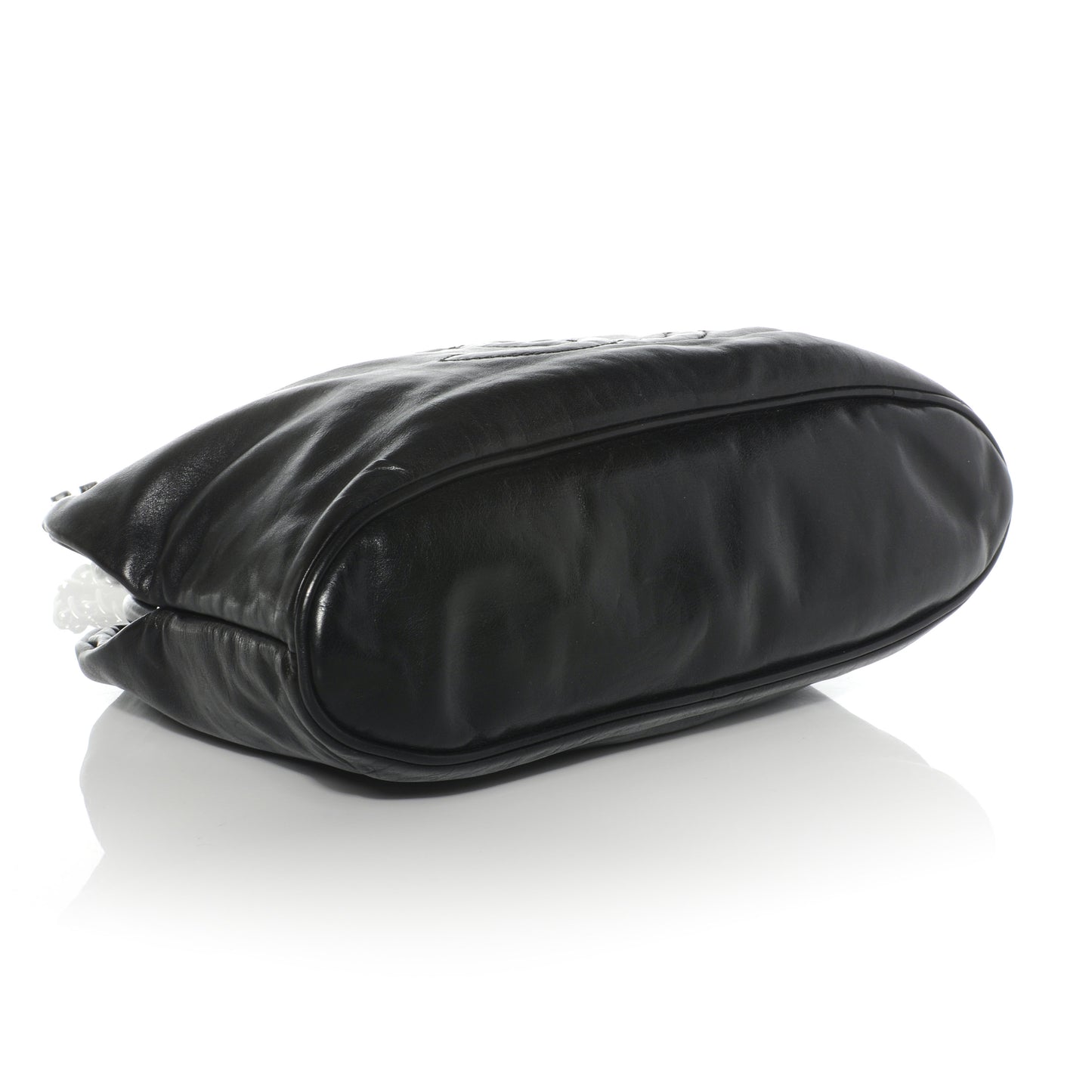 Lambskin Mini Rock and Chain Hobo Black