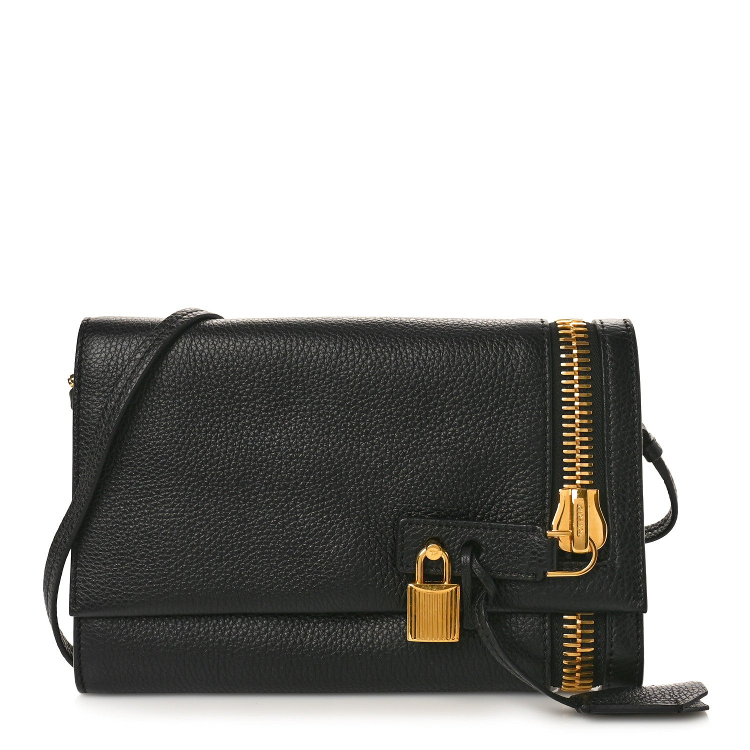 Tom Ford Pebbled Calfskin Alix Zip Crossbody Black 1 of 9