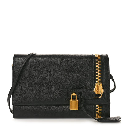 Tom Ford Pebbled Calfskin Alix Zip Crossbody Black 1 of 9