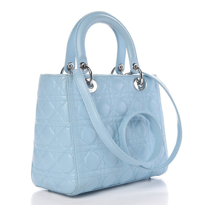 Christian Dior Lambskin Cannage Medium Lady Dior Light Blue 4 of 10
