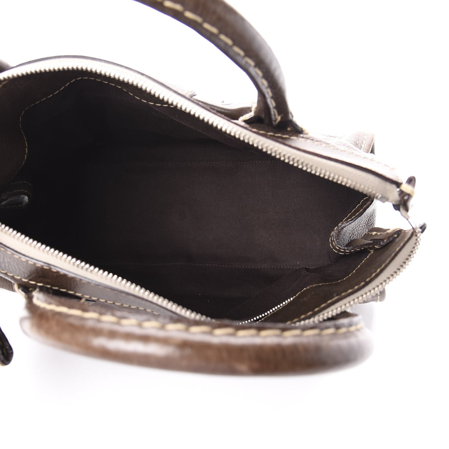 Calfskin Edith Satchel Brown