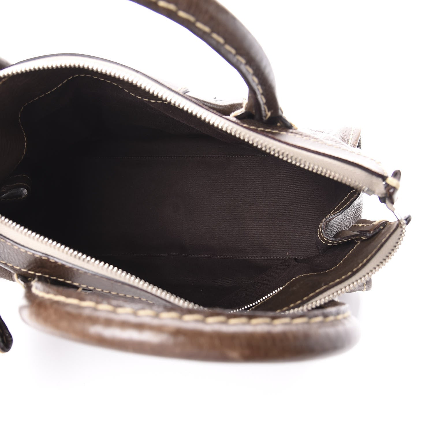Chloe Calfskin Edith Satchel Brown 5 of 9