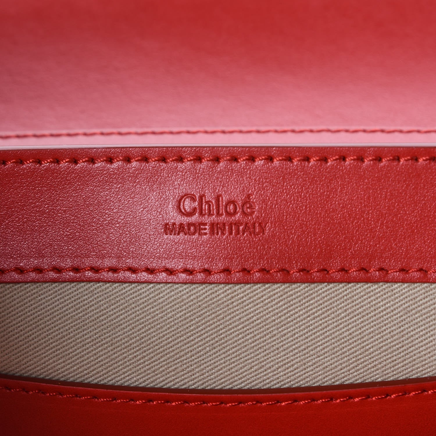 Chloe Calfskin Suede C Clutch With Chain Plaid Red 6 of 6