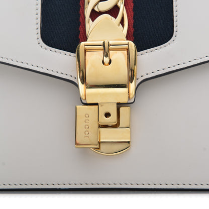 Gucci Calfskin Small Sylvie Shoulder Bag Off White 7 of 8