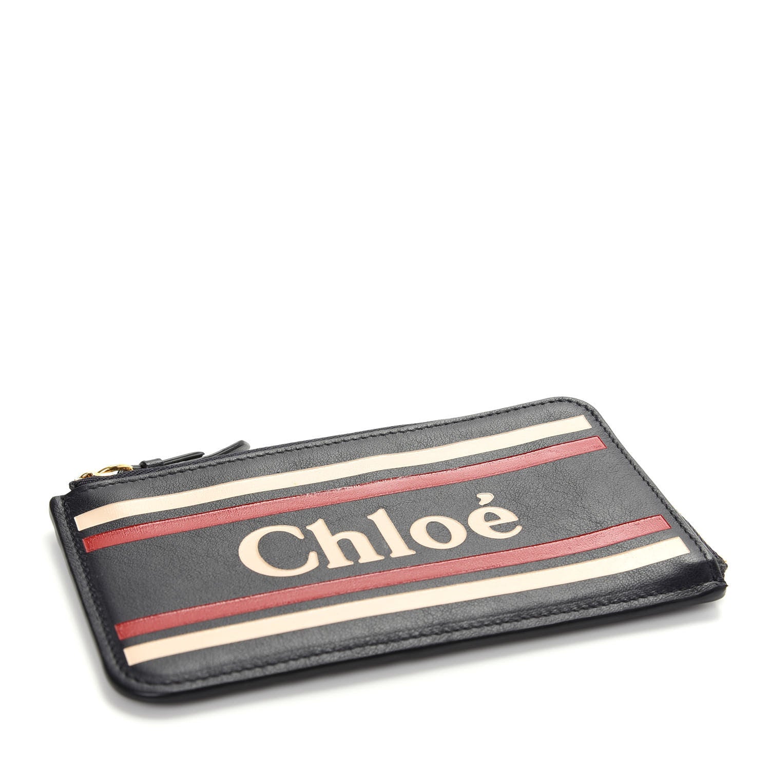 Chloe Calfskin Logo Vick Zip Card Case Full Blue 4 of 7