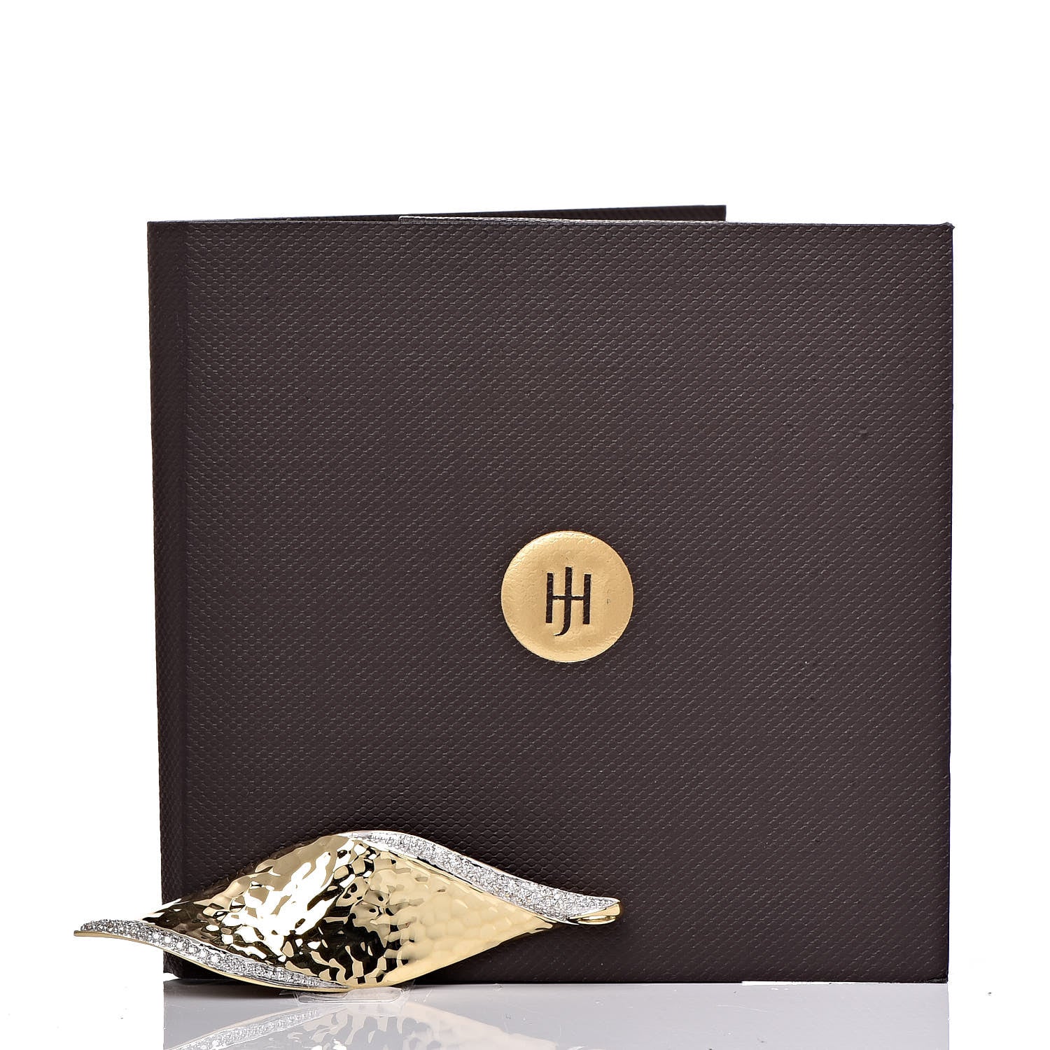 John Hardy 18K Yellow Gold Diamond Wave Pendant 5 of 5