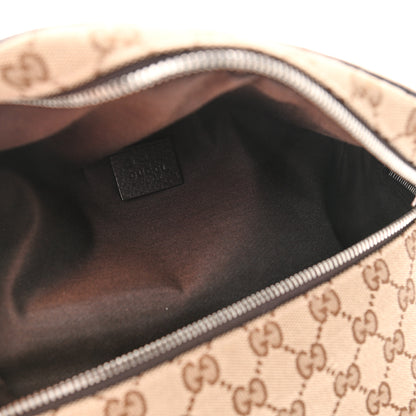 Gucci Monogram Dollar Calfskin Waist Pouch Beige Ebony Testa di Moro Marrone Scuro 6 of 12