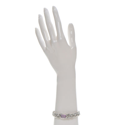 John Hardy Sterling Silver Pink Sapphire 11mm Braided Classic Chain Clasp Bracelet M 2 of 6
