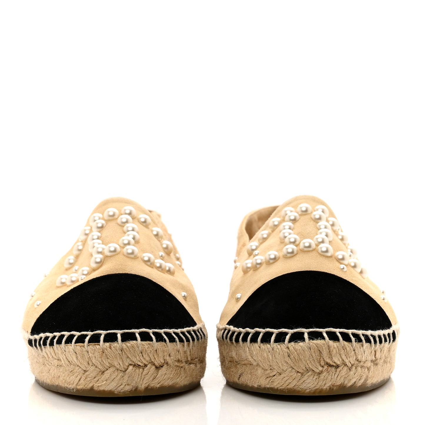 Suede Pearl CC Espadrilles 38 Beige Black