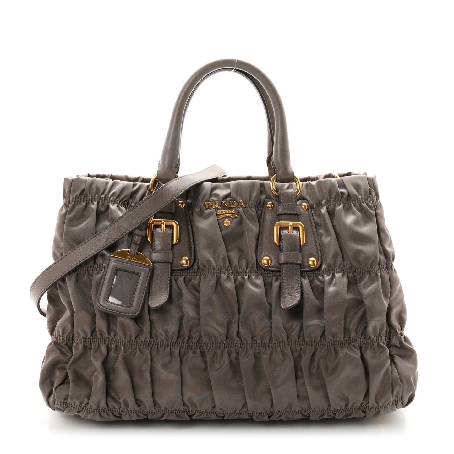Tessuto Nylon Gaufre Shopping Satchel Argilla