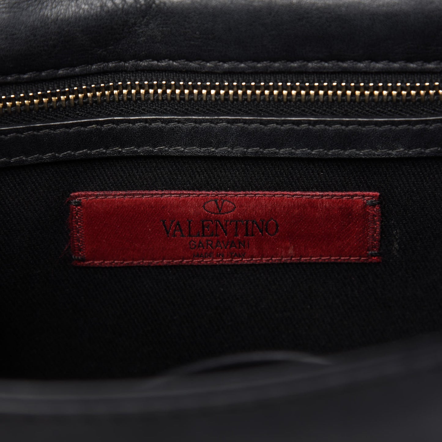 Vitello Small Glam Lock Rockstud Flap Black