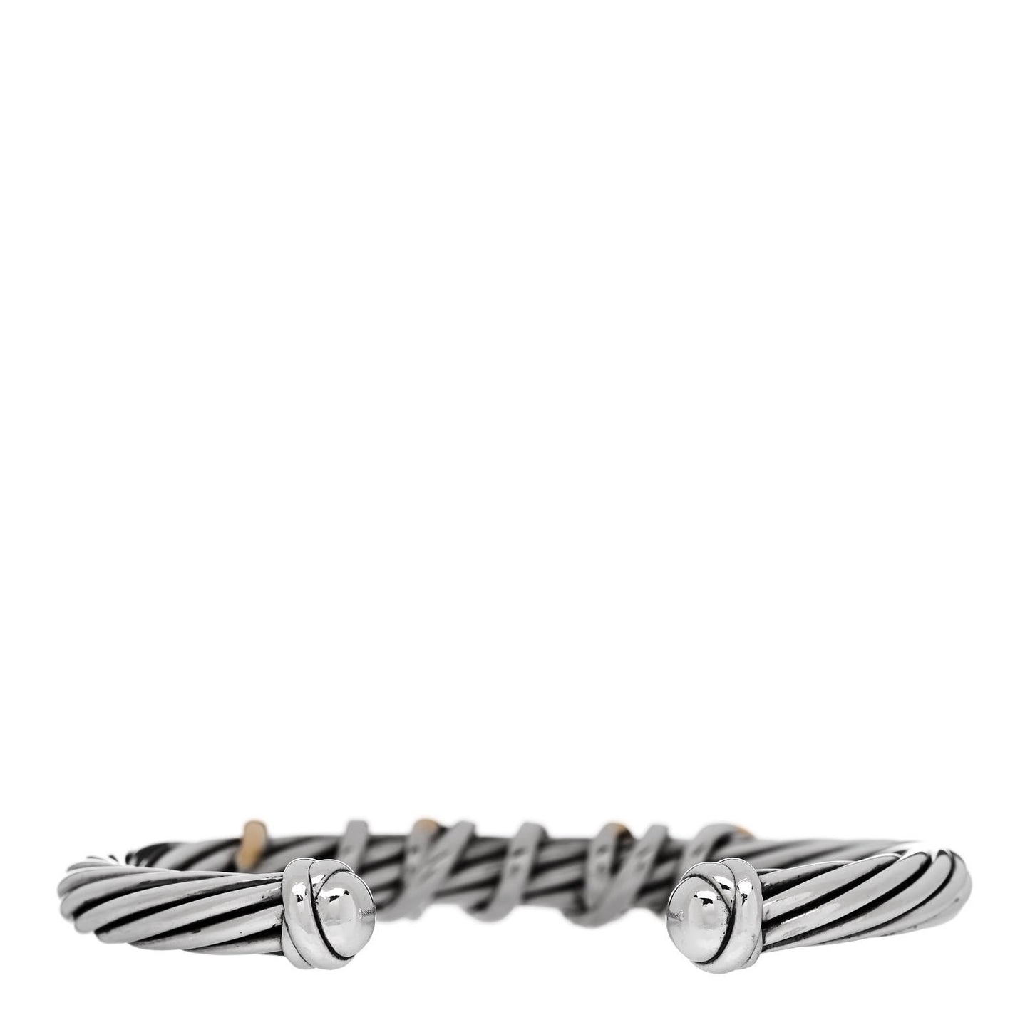 Sterling Silver 18K Yellow Gold Diamond 6mm Helena Station Bracelet