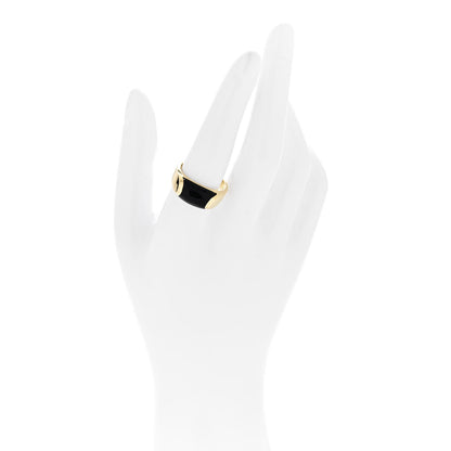 Bulgari 18K Yellow Gold Black Onyx Tronchetto Ring 56 7.75 2 of 4