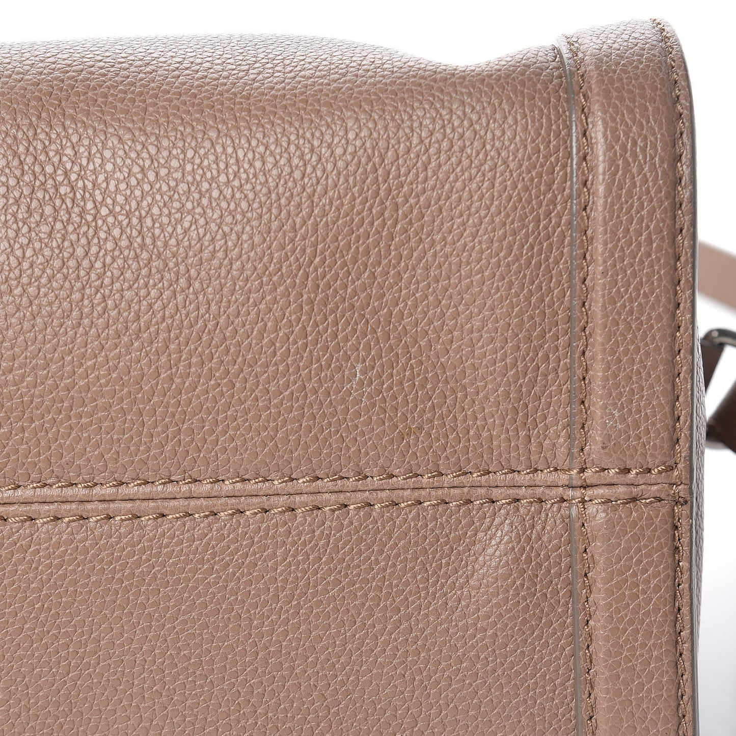Pebbled Calfskin Small Skull Padlock Zip Around Tote Cognac
