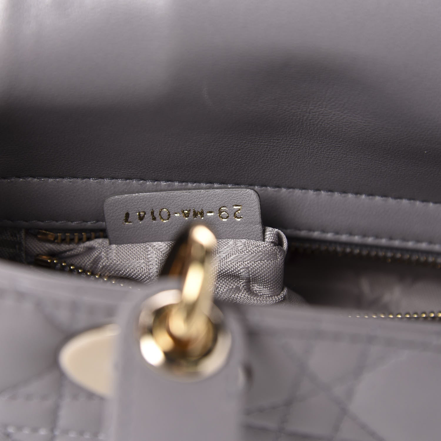 Christian Dior Lambskin Cannage Small Lucky Badges My Lady Dior Grey 11 of 14