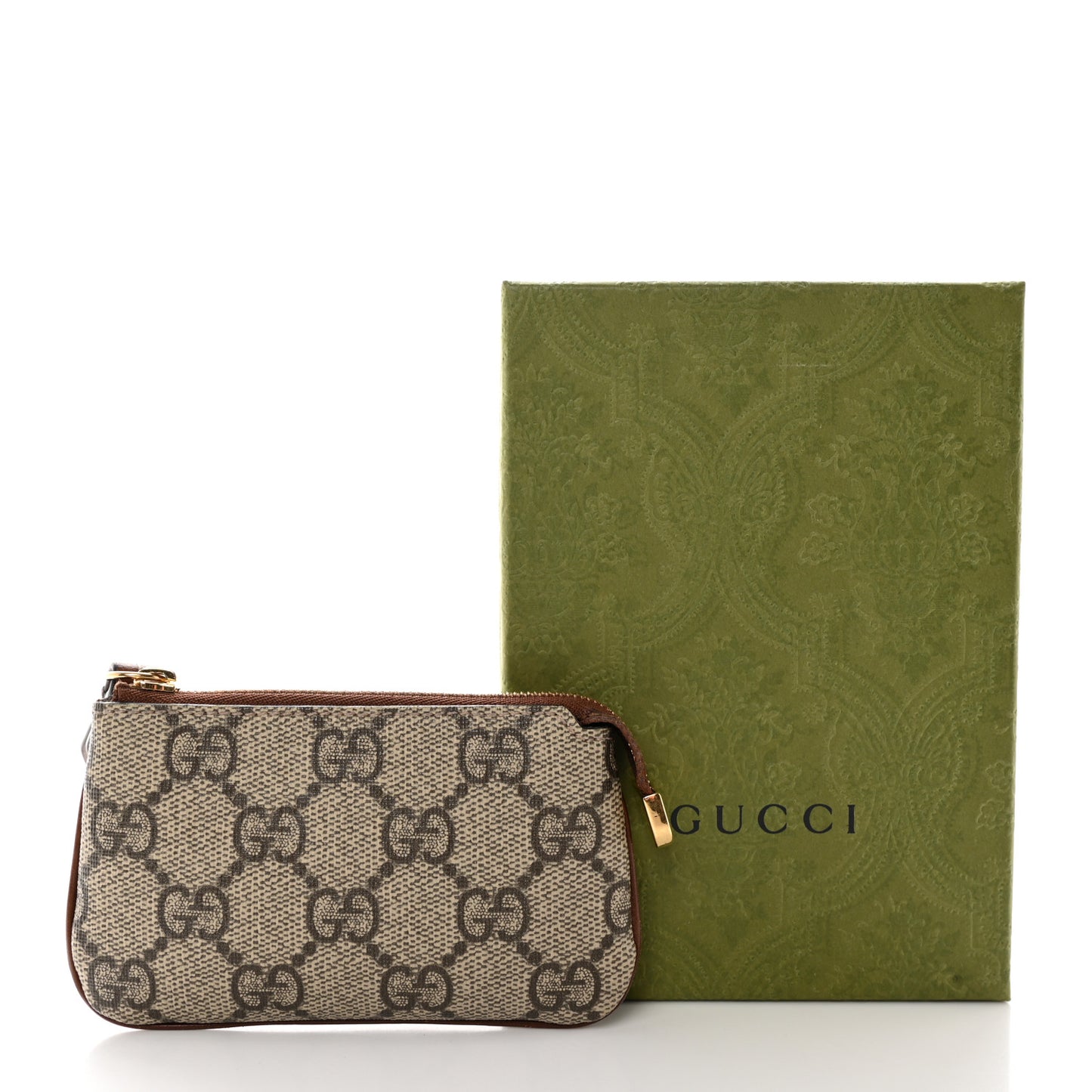 GG Supreme Monogram Key Case Brown