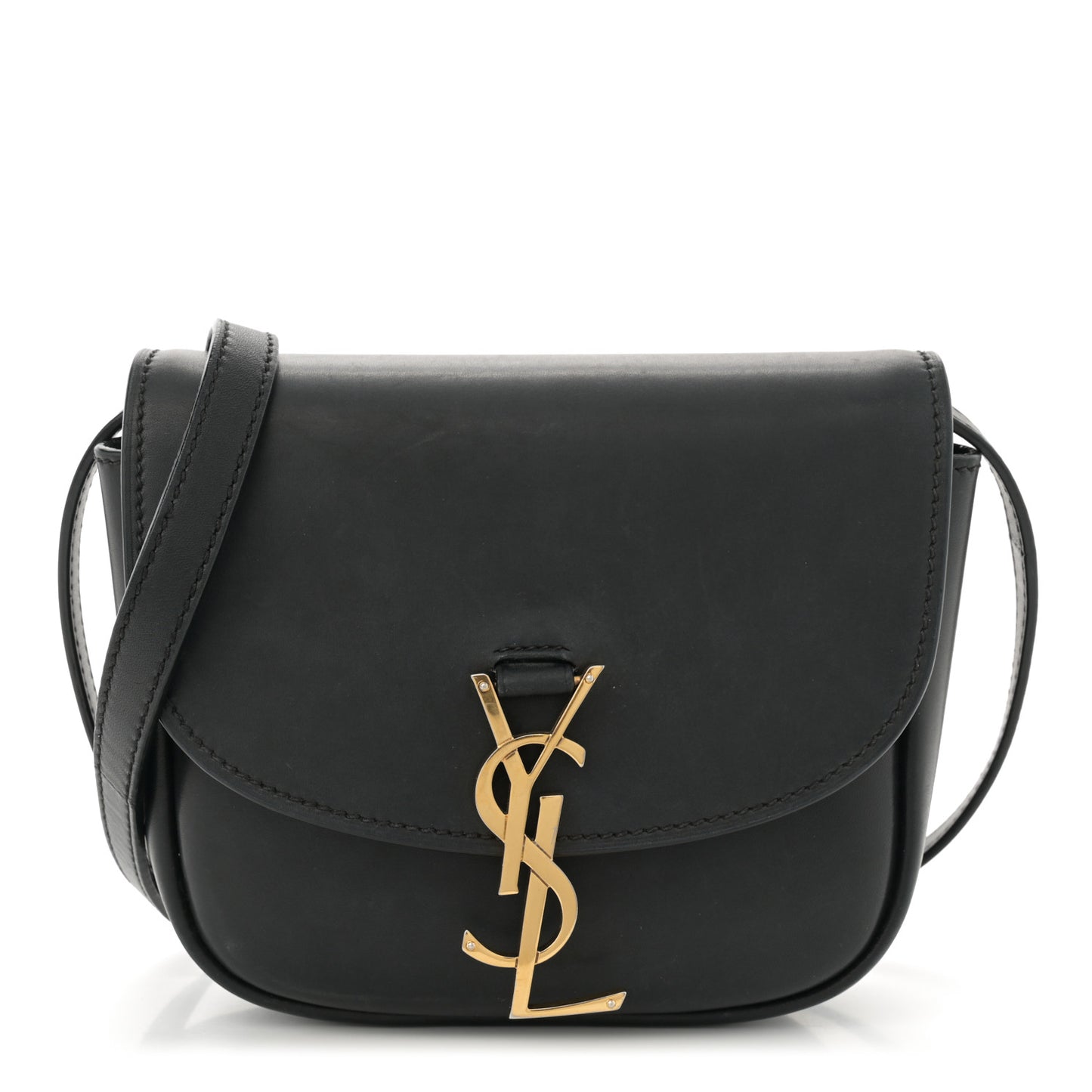 Smooth Calfskin Classic Monogram Small Kaia Satchel Black