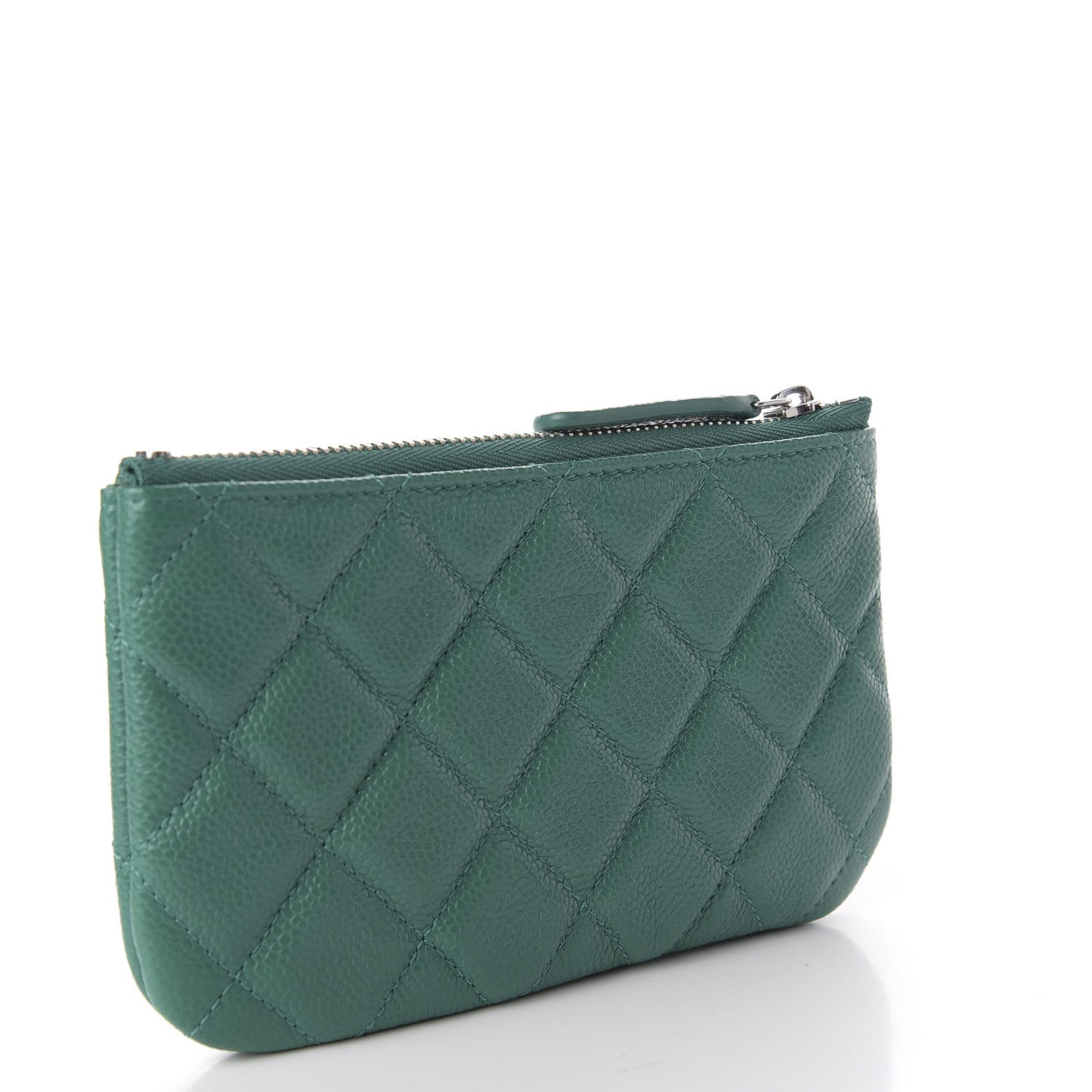 Caviar Quilted Small Cosmetic Case Green