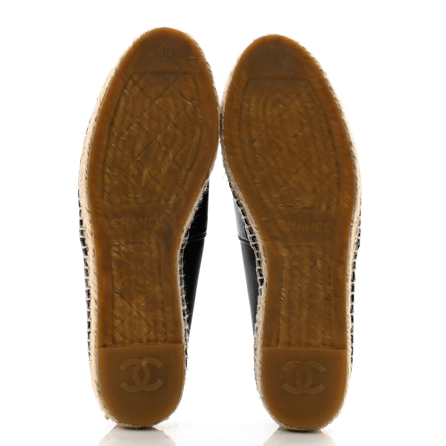 Chanel Lambskin Camellia CC Stud Espadrilles 40 Black 5 of 11