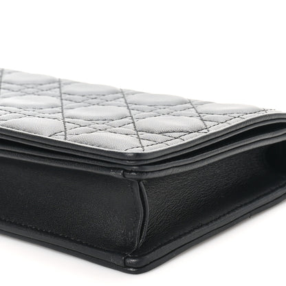 Christian Dior Lambskin Cannage Lady Dior Pouch Black 10 of 11