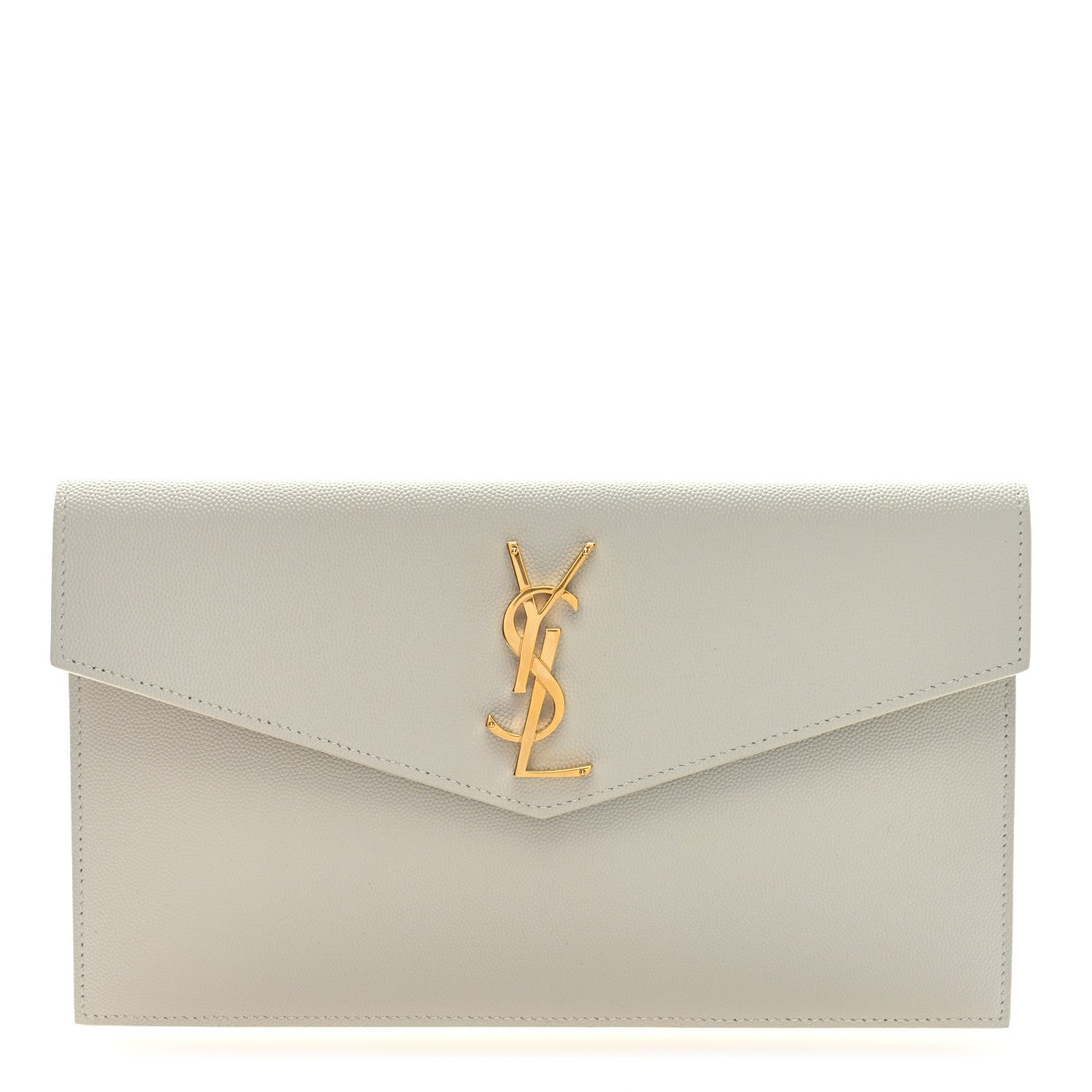 Saint Laurent Grain De Poudre Uptown Pouch Blanc Vintage 1 of 6