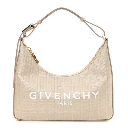Givenchy Coated Canvas Logo 4G Embossed Small Moon Cut Out Shoulder Bag Natural Beige 1 of 10