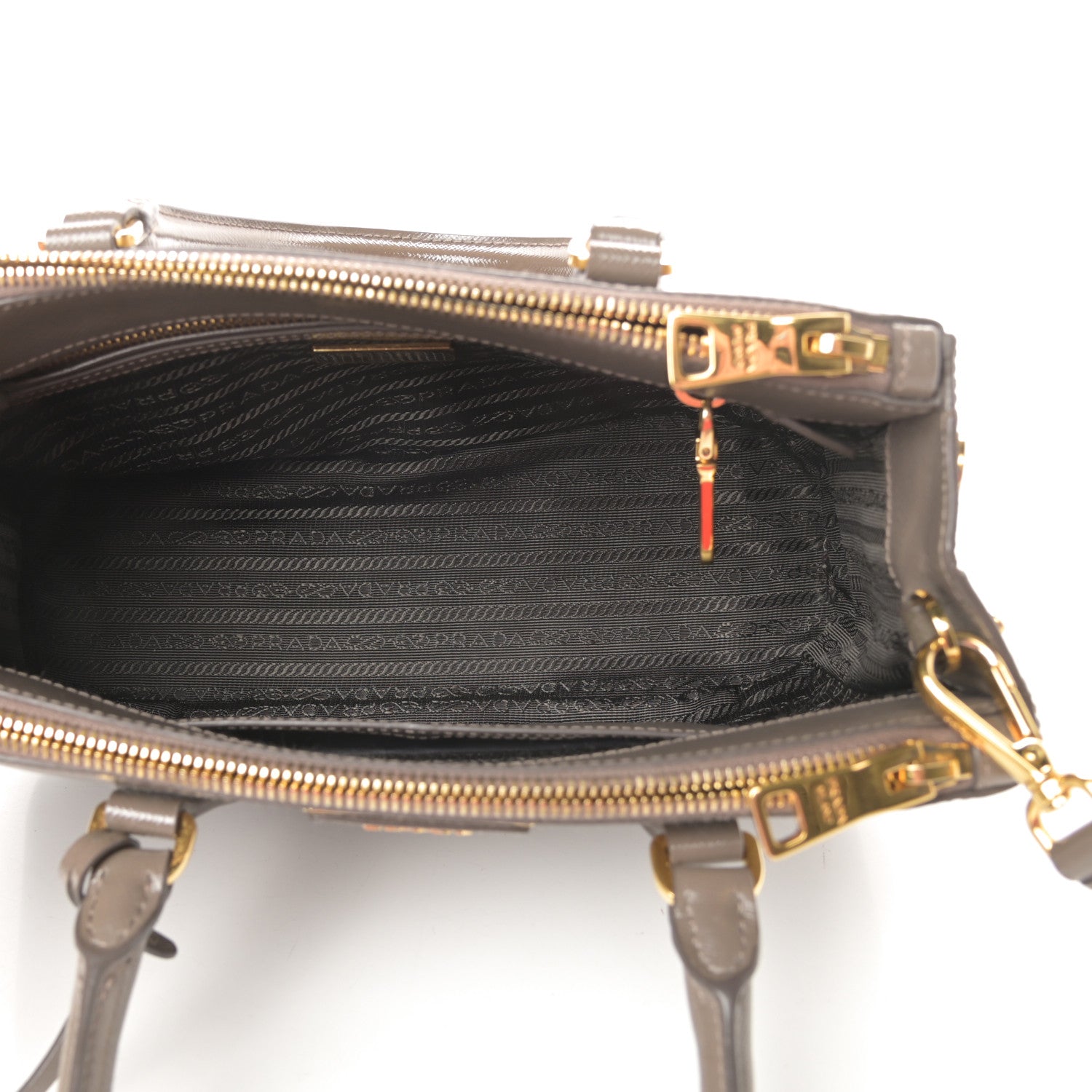 Prada Saffiano Vernice Mini Galleria Double Zip Tote Argilla 5 of 12