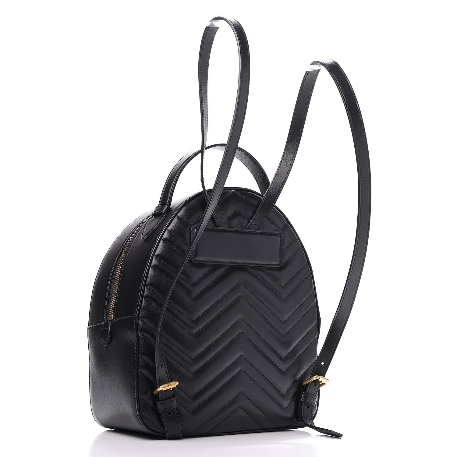 Gucci Calfskin Matelasse GG Marmont Dome Backpack Black 2 of 9