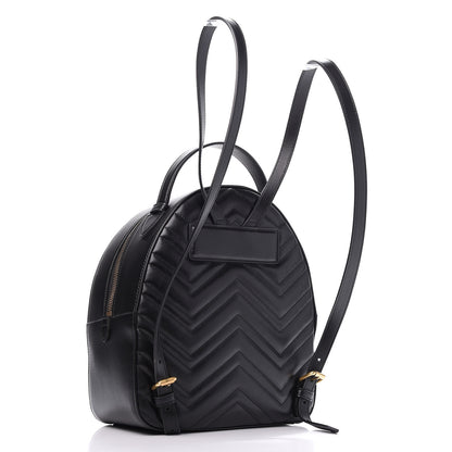 Gucci Calfskin Matelasse GG Marmont Dome Backpack Black 2 of 9