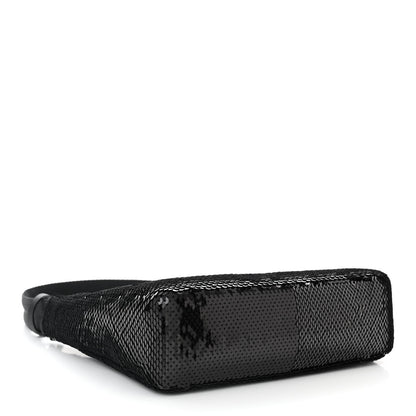 Prada Paillettes Sequin Mini Re-Edition 2000 Bag Black White 4 of 10