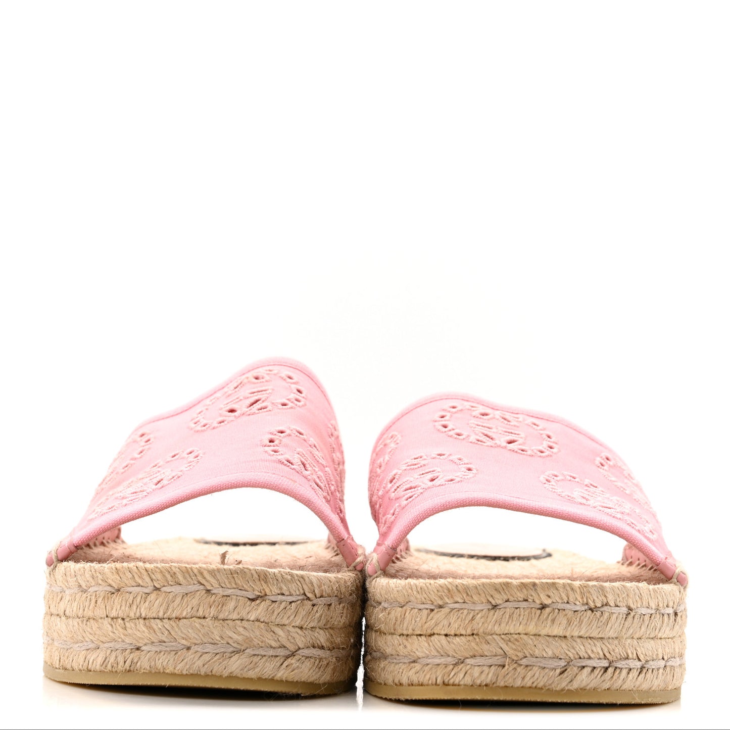 Canvas Interlocking G Damita Espadrille Sandals 37.5 Wild Rose