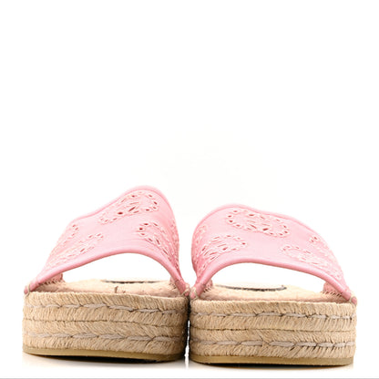 Gucci Canvas Interlocking G Damita Espadrille Sandals 37.5 Wild Rose 3 of 12