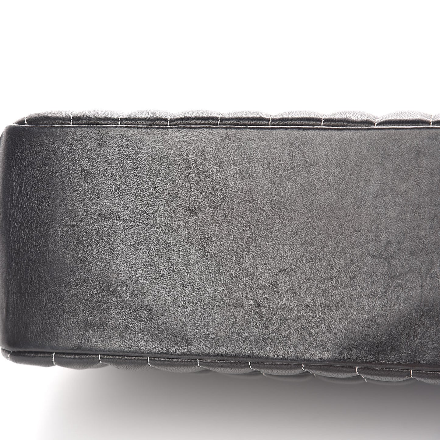 Lambskin Vertical Quilted Mademoiselle Camera Case Black