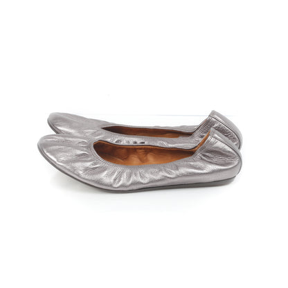 Lanvin Leather Elastic Ballet Flats 39.5 Anthracite 2 of 7