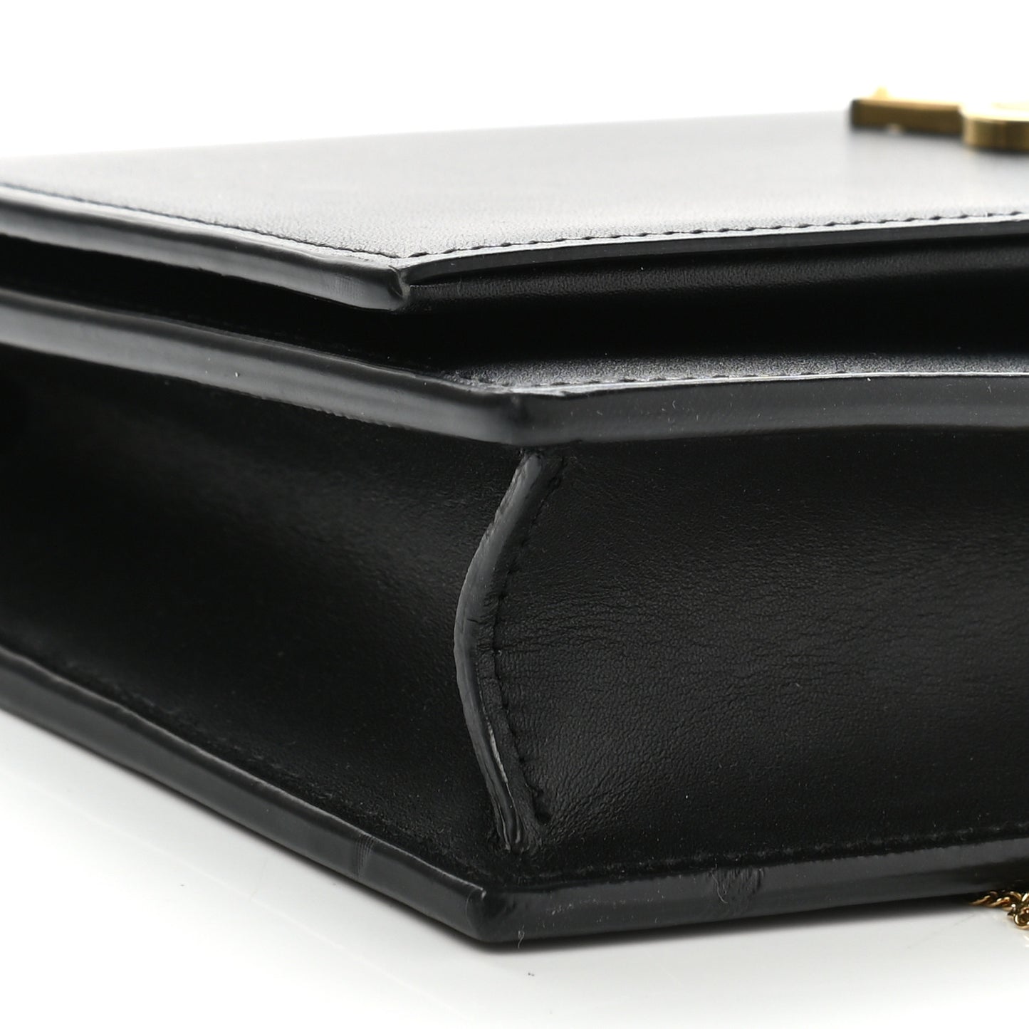 Smooth Calfskin Classic Monogram Kate Tassel Chain Wallet Black