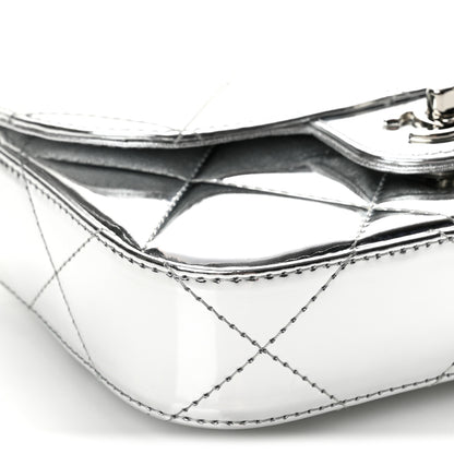 Chanel Mirror Calfskin Small Top Handle Clutch With Chain Silver 9 of 11
