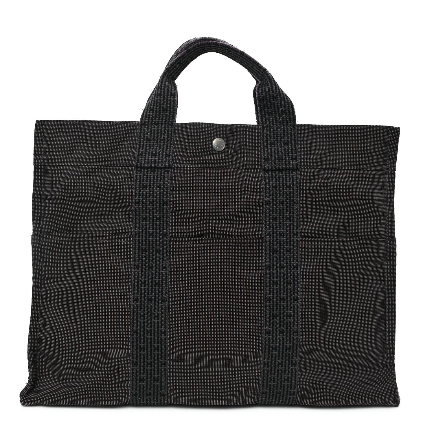 Hermes Canvas Herline MM Tote Grey 1 of 11