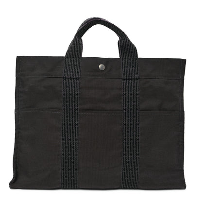 Hermes Canvas Herline MM Tote Grey 1 of 11