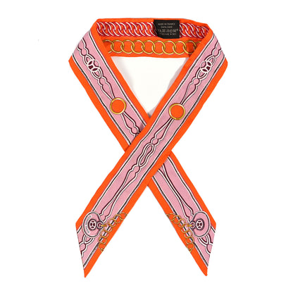 Hermes Silk Maillons Twilly Orange Vieux Rose Gold 1 of 4