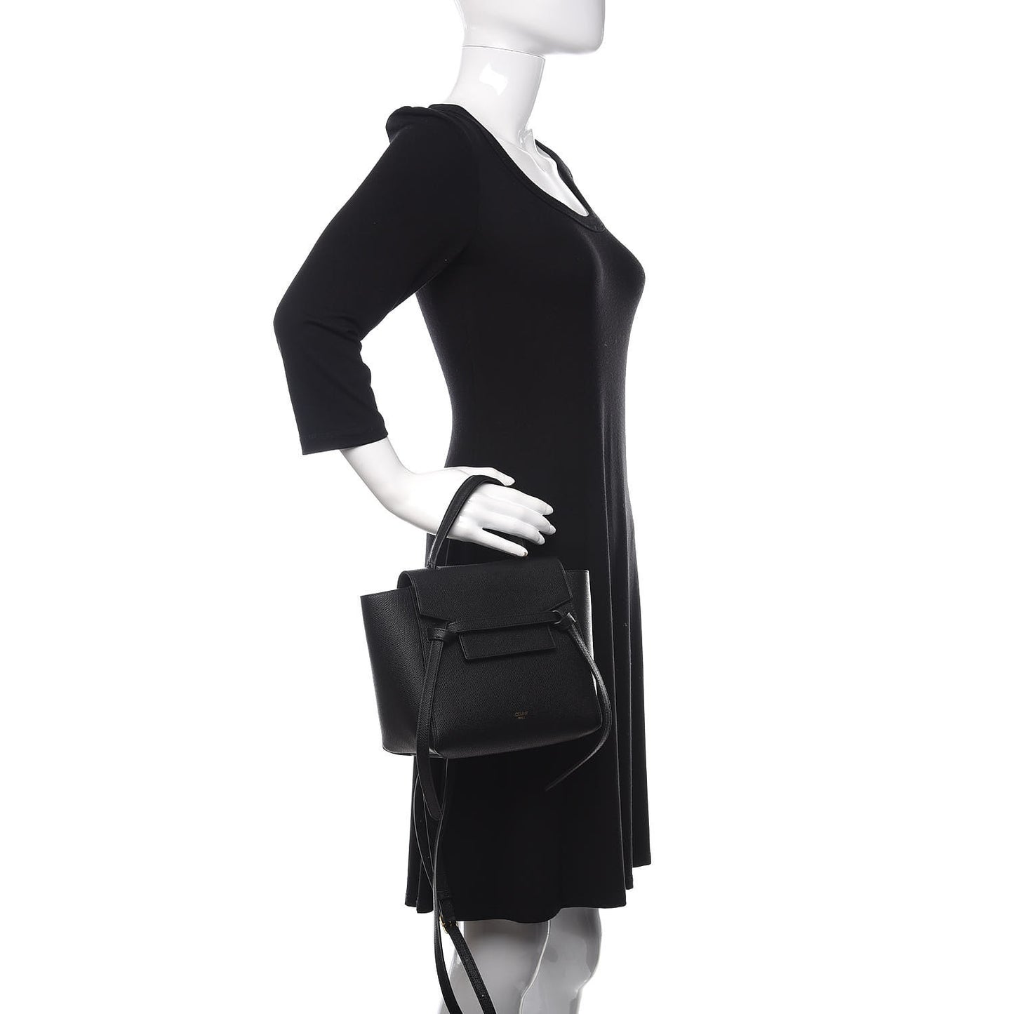 Grained Calfskin Nano Belt Bag Black