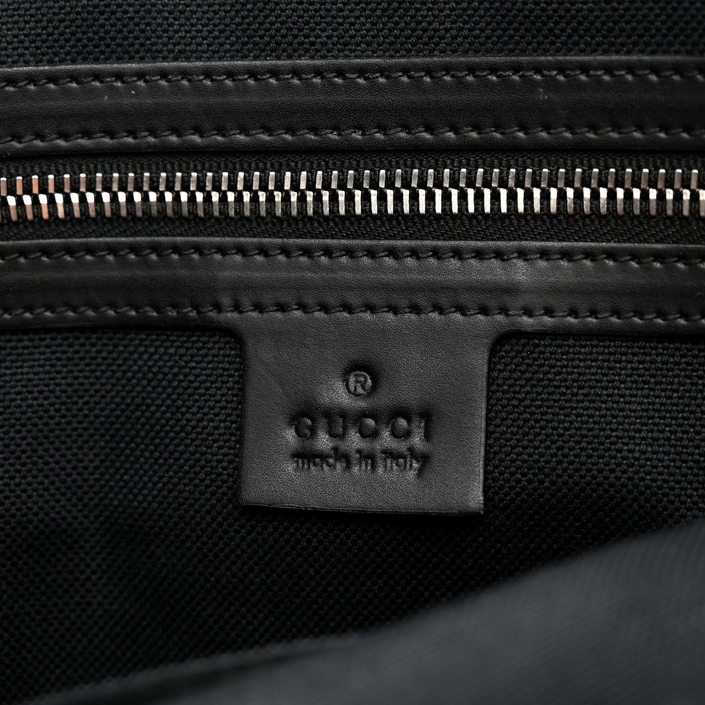Soft GG Supreme Monogram Appia Calfskin Web East West Messenger Bag Black Grey
