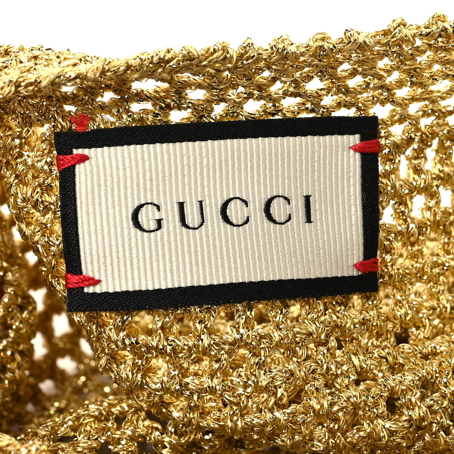 Metallic Crochet Knit Thelma Beret Hat Gold