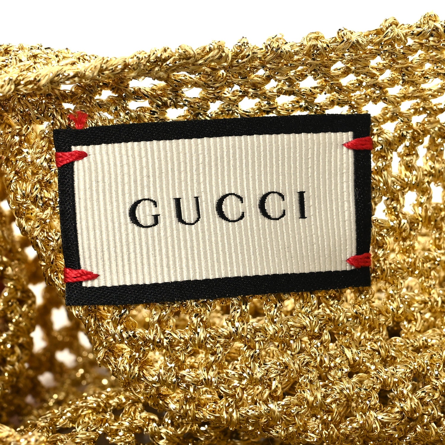 Gucci Metallic Crochet Knit Thelma Beret Hat Gold 8 of 9