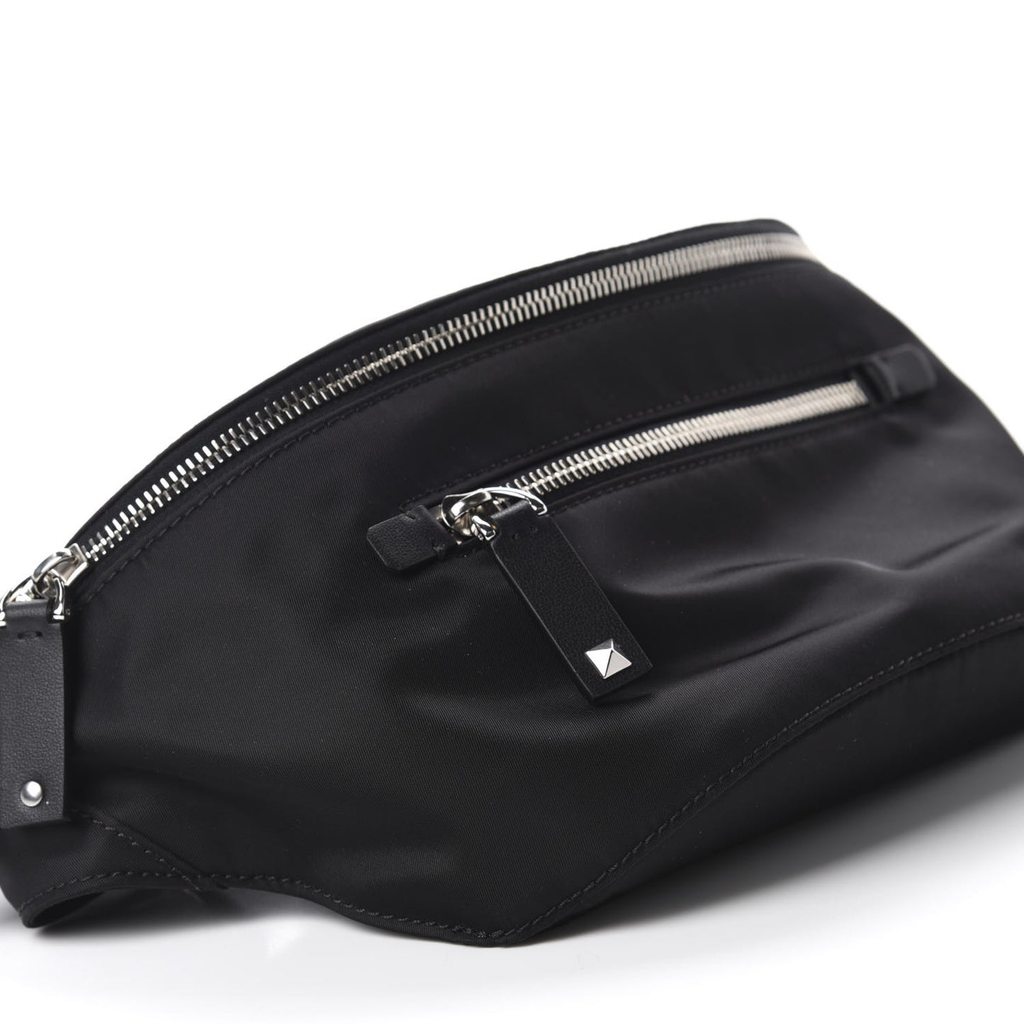 Nylon VLTN Rockstud Belt Bag Black