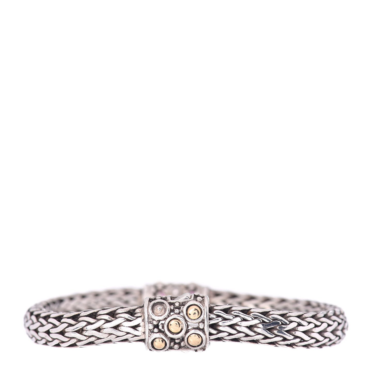 Sterling Silver 18K Yellow Gold Pink Topaz Classic Chain Bracelet