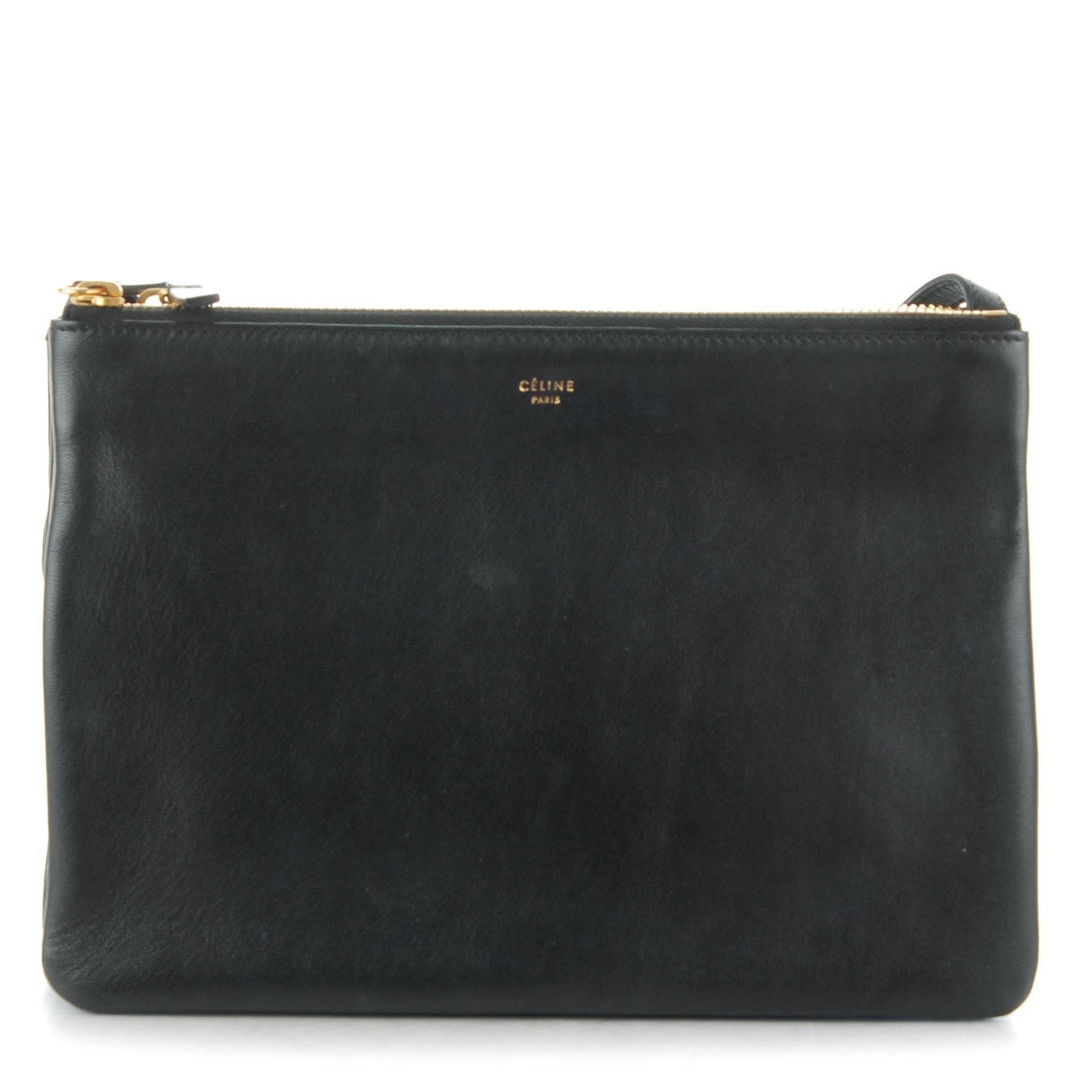 Celine Lambskin Large Trio Crossbody Bag Black 1 of 8
