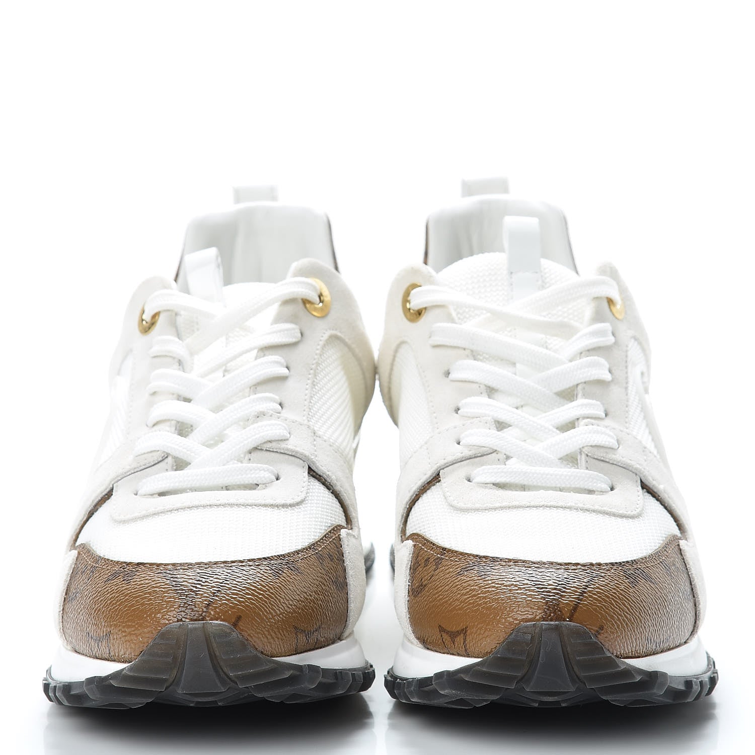 Louis Vuitton Suede Reverse Monogram Run Away Sneakers 37.5 White 2 of 8