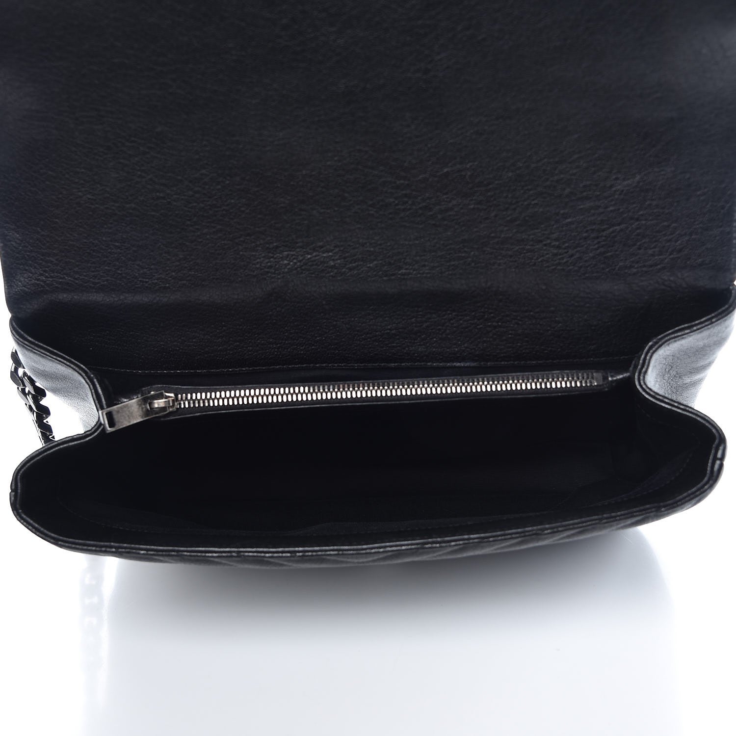 Saint Laurent Sheepskin Matelasse Chevron Monogram Large College Satchel Black 6 of 13