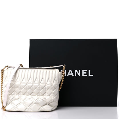 Chanel Glazed Calfskin Quilted State Of The Art Hobo White 12 of 12